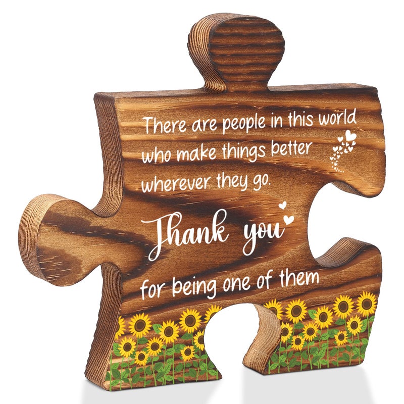FTONENI Thank You for Being One of Them Wood Puzzle Desk Decor Sign - FSE375 - Image 1