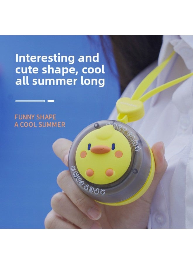 general Summer Mini Fan Cute Pet Small Fan Bladeless USB Charging Hanging Neck Fan Portable Silent Fan-Color:Gl990 【dark Magic Rabbit】 Hanging Fan - Image 4