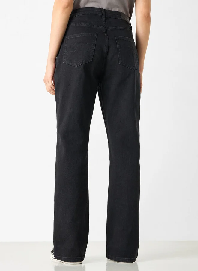 لي كوبر بنطلون جينز سادة واسع الساقين بجيوب من لي كوبر