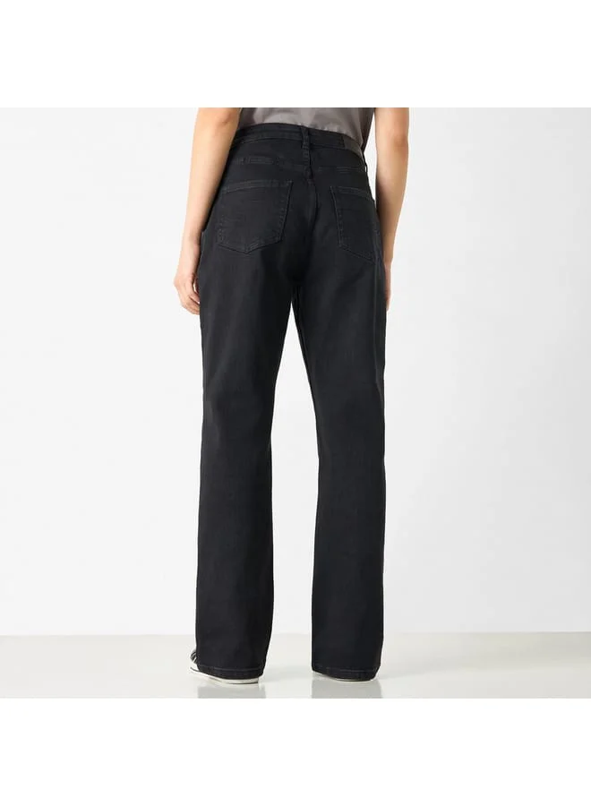 Lee Cooper Lee Cooper Solid Flared Leg Jeans with Pockets