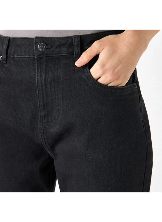 Lee Cooper Lee Cooper Solid Flared Leg Jeans with Pockets