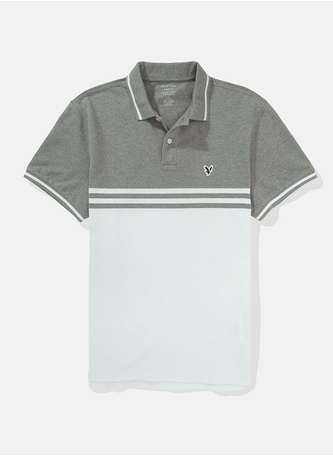 American Eagle - Logo Striped Short Sleeve Polo Shirt - Image 1