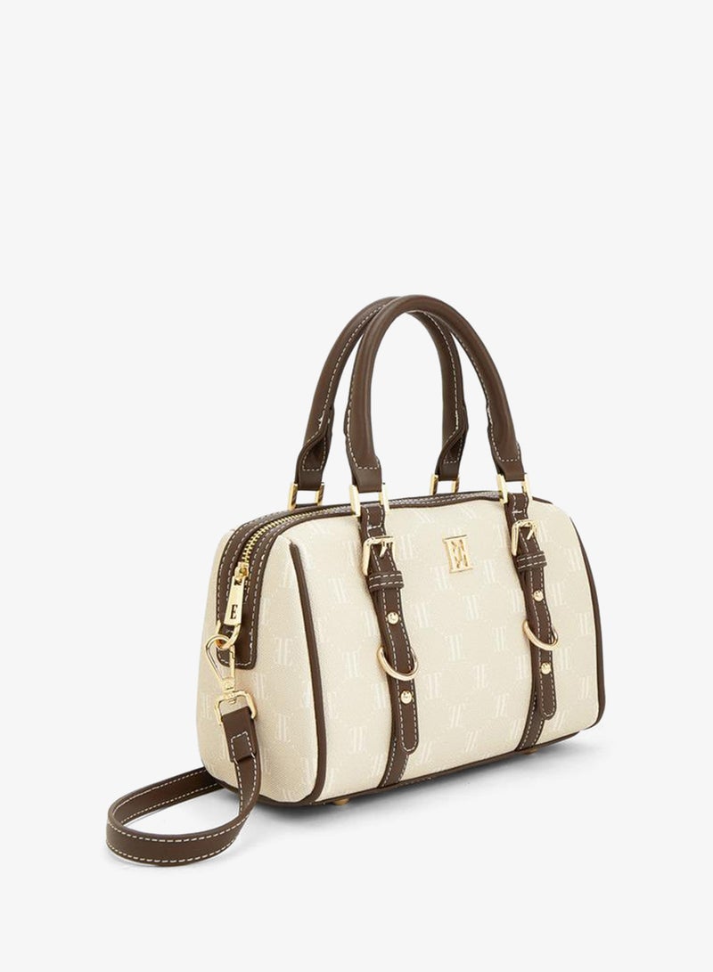 ELLE Monogram Print Tote Bag With Detachable Strap - Image 3