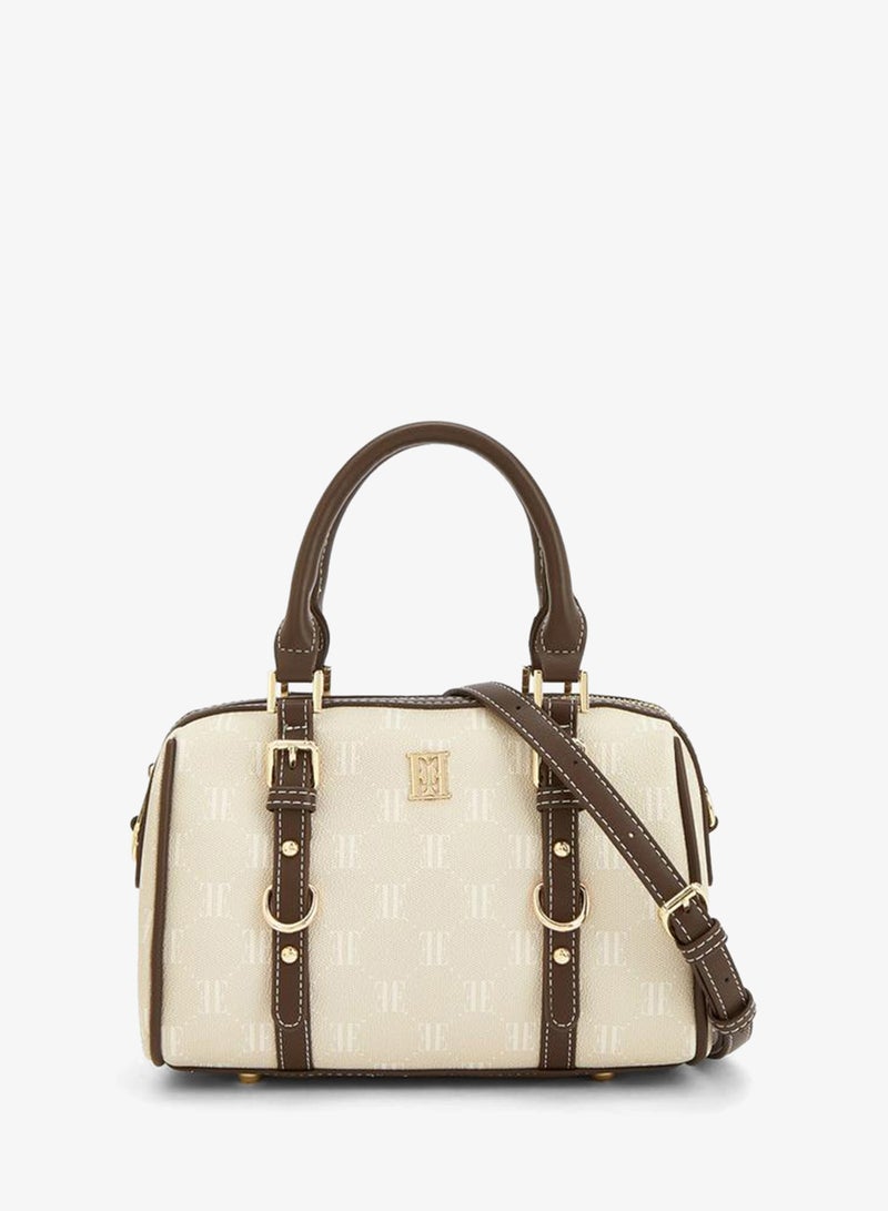 ELLE Monogram Print Tote Bag With Detachable Strap - Image 1