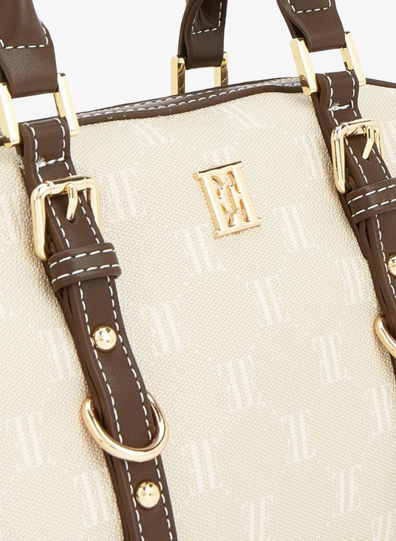 ELLE Monogram Print Tote Bag With Detachable Strap - Image 4