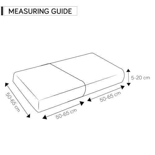 HOKIPO Stretchable Individual Jacquard Elastic Sofa Cushion Seat Cover, 2-Piece Seat Cushion Cover, Light Grey (AR-5284-LGRY*2) - Image 2