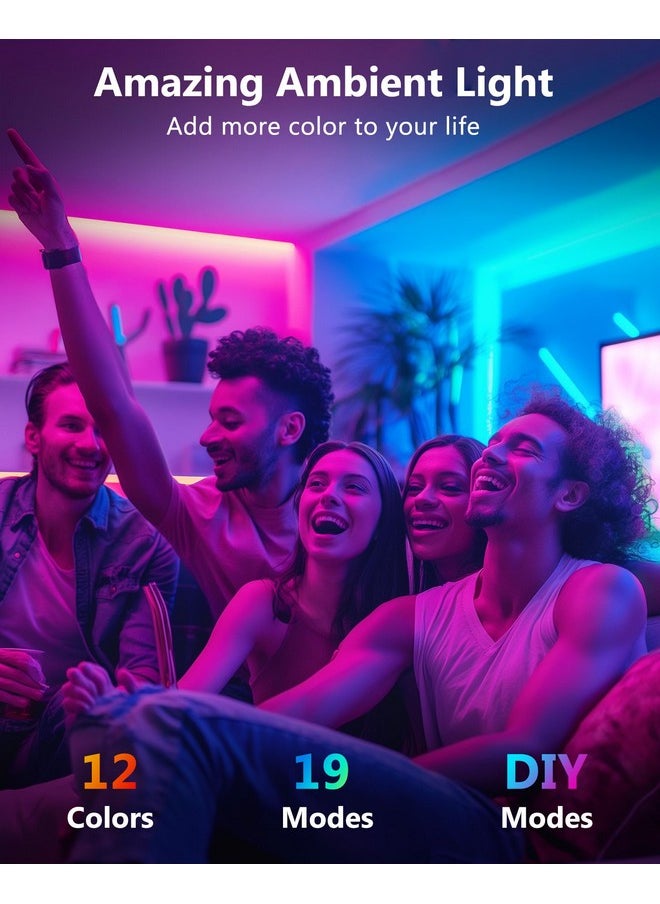 هيتلايتس - أشرطة إضاءة LED، 4 أشرطة إضاءة صغيرة مقطوعة مسبقًا بطول 1 قدم/4 قدم من HitLights، قابلة للتعتيم، شريط إضاءة LED متغير اللون RGB 5050 مع جهاز تحكم عن بعد ومحول معتمد من UL للإضاءة الخلفية للتلفزيون وغرفة النوم ورفوف الخزانة - Image 1