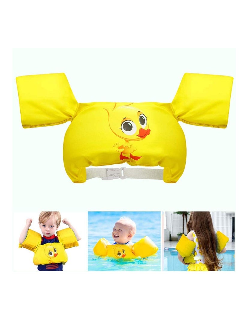 SOLARAE Swimming Arm Bands Float Vest, Swimming Float Vest, Swim Training Jacket, Arm Bands Kids For Girls and Boys 2-6 Year 0ld to Swim-Yellow - Image 1