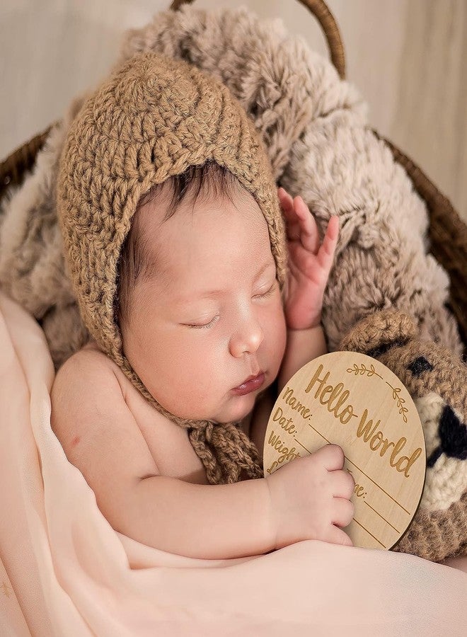 YOKIND 6 Inch Baby Birth Announcement Sign, Hello World Newborn Sign Birth Announcement Sign New Baby Sign for Hospital Nursery New Parents Baby Shower (design 1) - Image 5