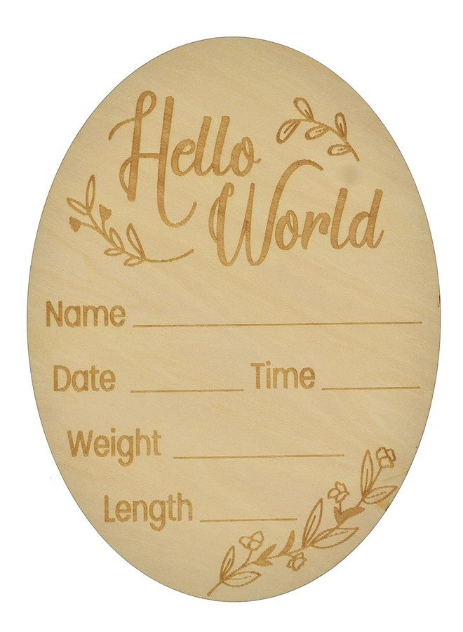 YOKIND 6 Inch Baby Birth Announcement Sign, Hello World Newborn Sign Birth Announcement Sign New Baby Sign for Hospital Nursery New Parents Baby Shower (design 1) - Image 1