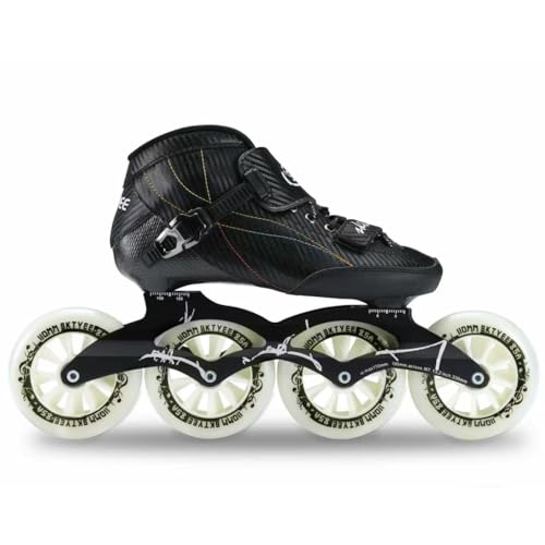 Inline Skates CYLQ Inline Speed Skates Adult for Women Mens Professional Roller Skates Blades High Performance Racing Skates Fitness Marathon Skating Gear Unisex Black - Image 1
