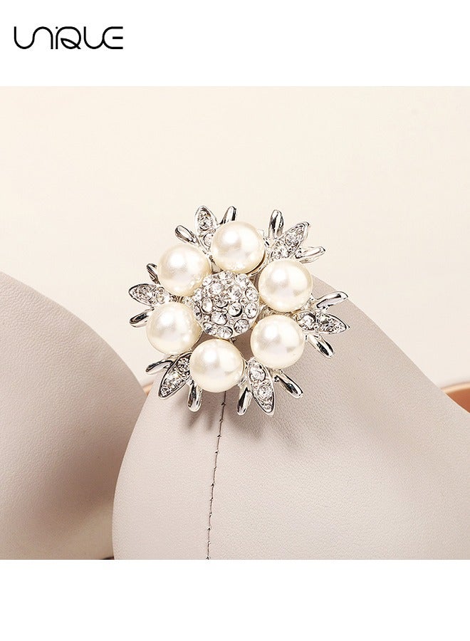 يونيك مشبك انفصال زهرة الأحذية مشابك، 2 جهاز كمبيوتر شخصى سبيكة الحذاء كليب أحجار الراين الأحذية، وسحر زينة الأحذية، قبعة والزفاف الزفاف الأحذية - Image 4