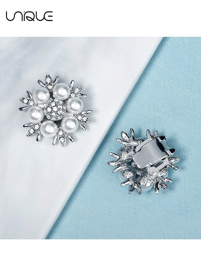 يونيك مشبك انفصال زهرة الأحذية مشابك، 2 جهاز كمبيوتر شخصى سبيكة الحذاء كليب أحجار الراين الأحذية، وسحر زينة الأحذية، قبعة والزفاف الزفاف الأحذية - Image 3