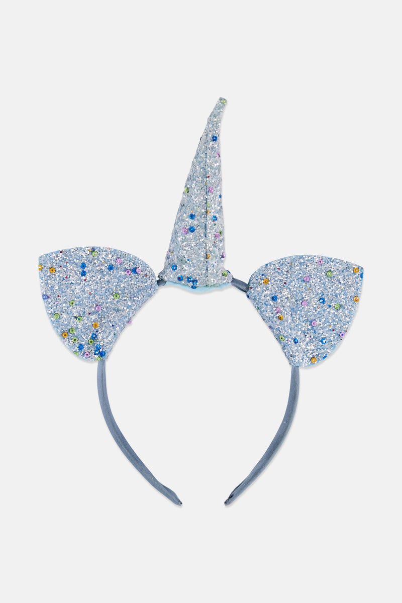 Lefties Kids Girl Glitter Headband, Blue  - Image 2