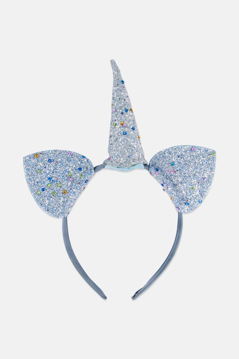 Lefties Kids Girl Glitter Headband, Blue  - Image 1