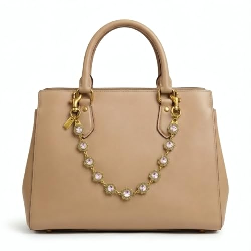 Nalefow Vintage Gold Bag Charms Purse Extender Chain Floral Cute Wallet Keychain Accessories for Women's Handbags Bags &Jeans (Gold Pink Crystal) - Image 2