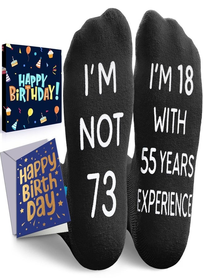 Happy Pop HAPPYPOP 73rd Birthday Gifts for Men - Socks for Old Woman, 73 Birthday Gifts for Elderly with Greeting Card - Image 1