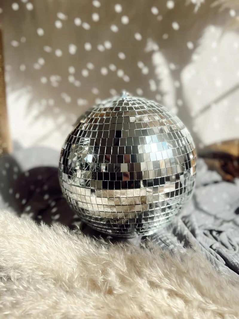 The Decor Affair كرة ديسكو مرآة 8 بوصة مع تعليق دوار - ديكور ضوء حفلة عاكس لـ DJ، أرضية الرقص، المنزل، الفعاليات - Image 3