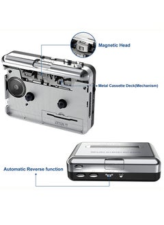 KASTWAVE Portable Cassette Player/Cassette to MP3 Converter Capture Cassette Tape to MP3/CD Audio via USB –Converter Retro with Earphones, Compatible with Cell Phone Charger | USB Cable & User Manual Included  - Image 2