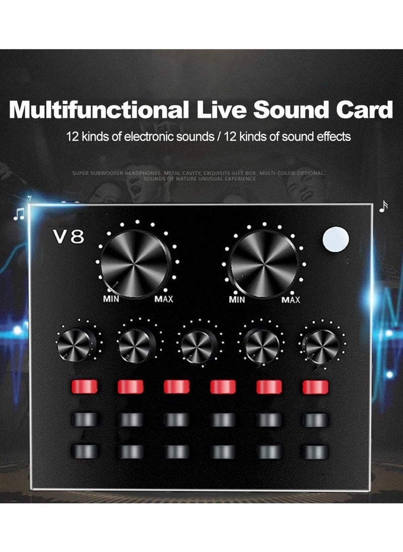 Generic Professional Suspension Microphone Kit Studio Live Stream Broadcasting Recording Condenser Microphone Set Vocal Microphones Smartphones Live Streaming Youtubers Suspension Scissor Arm Audio Mixer  - Image 5