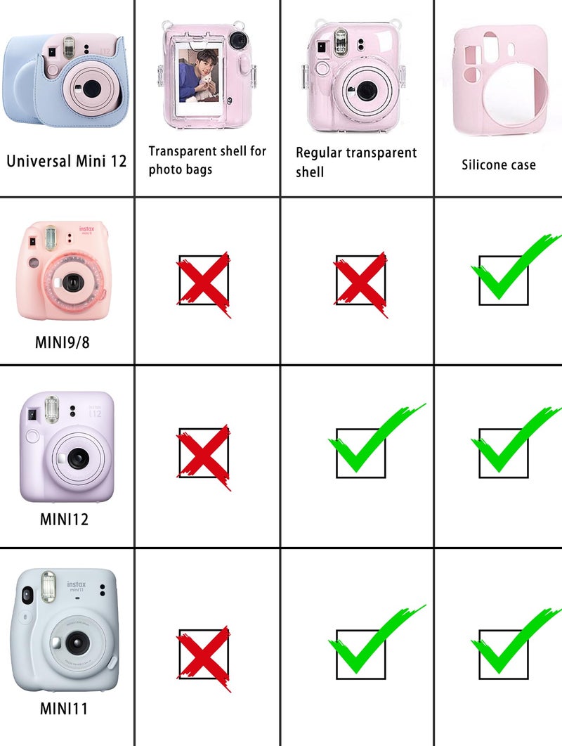 Frankmate Instant Camera Case Compatible with Fujifilm Instax Mini 11/9/8/8+ Canvas Bag with Pocket and Adjustable Shoulder Strap Mini Wallet Album (Stripe) - Image 2