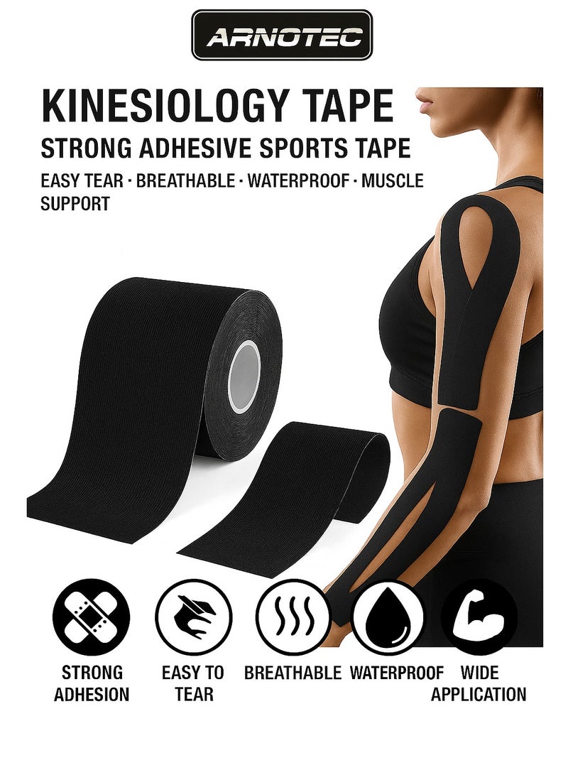ARNOTEC Kinesiology Tape Strong Adhesive Sports Tape No Sticky Residue Easy Tear Athletic Tapes & Wraps, Bats,Tennis,Gymnastics & BoxingTape for Athletes Sports, Wrist, Ankle - Image 1