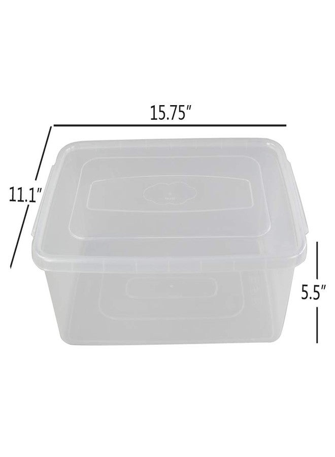 Pekky 15 Quart Plastic Storage Box, Clear Bin Organizer(2 Packs) - Image 2