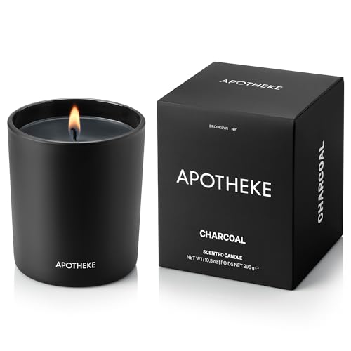 Apotheke Signature Scented Candles for Home Charcoal 105 oz Soy Wax Non Toxic Large Jar Black Luxury Candle Gifts for Women Men Cedarwood Sandalwood Oud and Amber