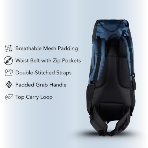 Impulse Everhike 75L Travel bag Trekking with Rain Cover|Water Resistant|Padded Adjustable Shoulder Straps & Waist Belt | Ideal for Hiking, Camping & Travel Rucksack Backpack- Blue |1 Year Warranty - Image 5