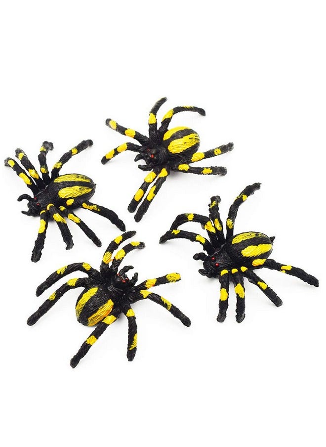 Wendy Mall Wendy Mall 10Pcs/Set Halloween Decorative Spiders Small Plastic Fake Spider Toys Halloween Party Funny Joke Prank Realistic Props (Yellow)  - Image 2