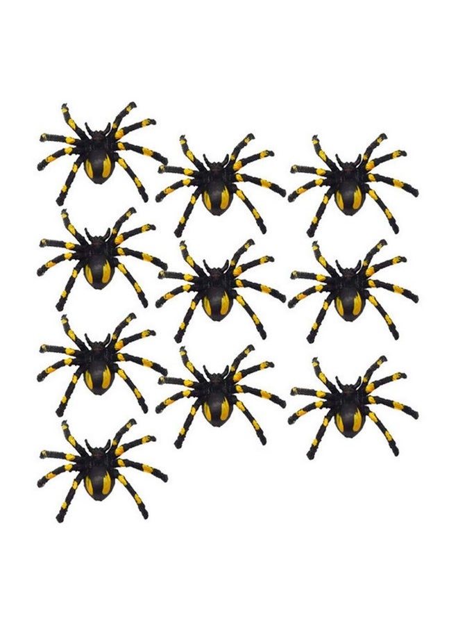 Wendy Mall Wendy Mall 10Pcs/Set Halloween Decorative Spiders Small Plastic Fake Spider Toys Halloween Party Funny Joke Prank Realistic Props (Yellow)  - Image 1