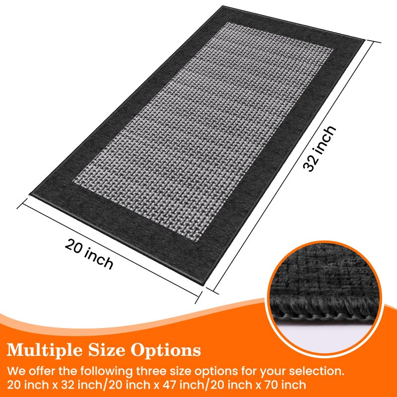 StepRite Kitchen Rugs, Kitchen Mats for Floor, 32"x20" Non-Slip Machine-Washable Kitchen Throw Rug, Absorbent Kitchen Runner Rugs Office, Kitchen Sink Standing Desk Mat, Kitchen Decor Carpet, Black - Image 2