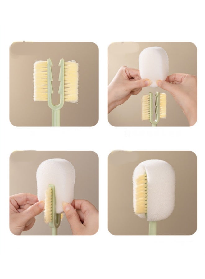 HOMESTAR 5-In-1 Multi-Function Green Cup Brush | 304 Stainless Steel Handle With Dual Bristles | 360° Rotating Deep Cleaning | For Bottles/Straws/Tea Cups | Stand Dry Base Included | Food-Grade Safe Material | Anti-Mold & Antibacterial | Ultimate Kitchen Cleaning Tool - Image 5