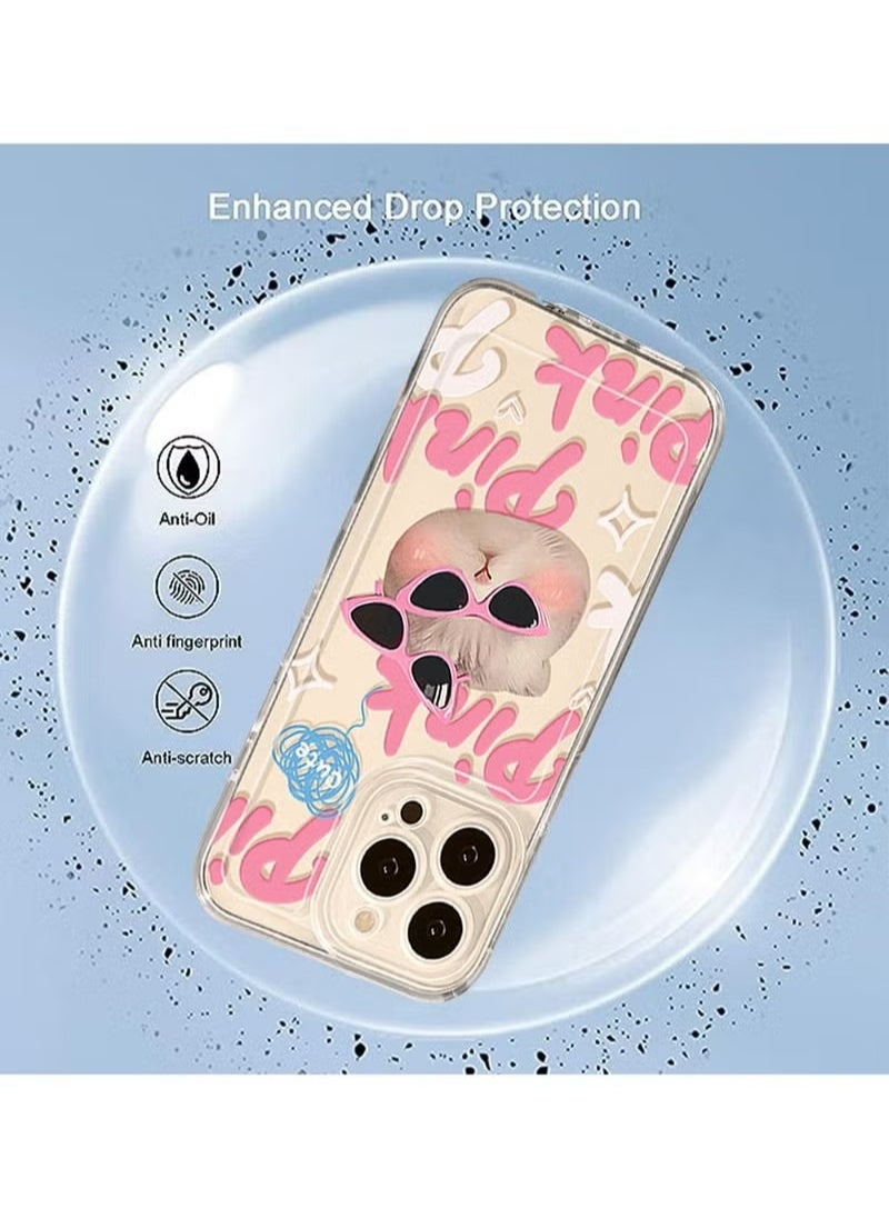 X-level iPhone 15 Pro Max Case Cover Clear With Design Cat Animal Protective Shockproof Transparent Pattern Women Girls Kawaii Sturdy Cool Phone Back Cover Accessory For iPhone 15 Pro Max  - Image 4