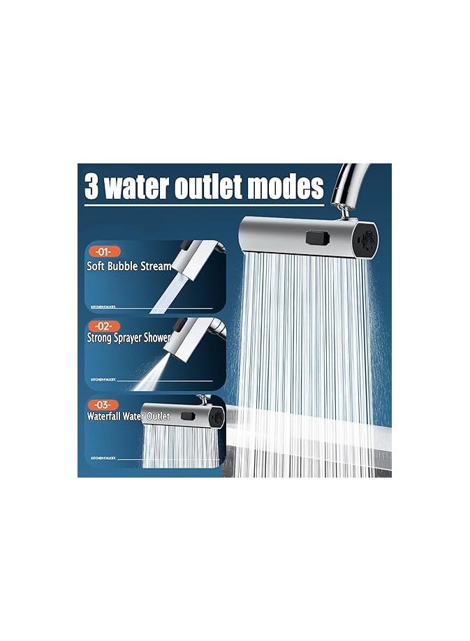 ACEIOT 2023 New Waterfall Kitchen Faucet, 3 in 1 360° Waterfall Kitchen Faucet, Touch Kitchen Faucet, Faucet Extender for Kitchen Sink, Swivel Waterfall Kitchen Faucet for Washing Vegetable Fruit - Image 3