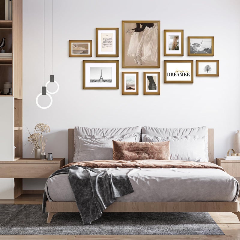 KINLINK 8x10 Picture Frames Brown - Wood Frames with Acrylic Plexiglass for Pictures 4x6/5x7 with Mat or 8x10 without Mat  Tabletop and Wall Mounting Display  Set of 4 - Image 4