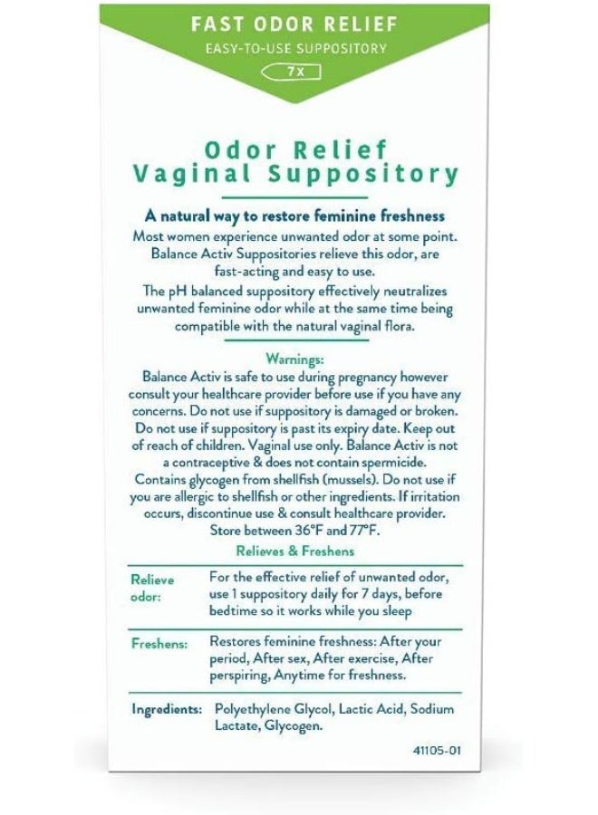Balance Activ | Odor Relief Vaginal Suppository for Women | Works Naturally to Rapidly Relieve Unpleasant Odor and Restore Feminine Freshness - Image 2