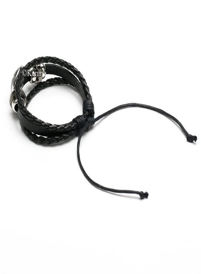 KENMA Unisex Child Anime Ninja Madara Eternal Mangekyou Cosplay Braided Leather Bracelet Sharingan Eye Bracelet (Madara Eternal Mangekyou Sharingan) - Image 3
