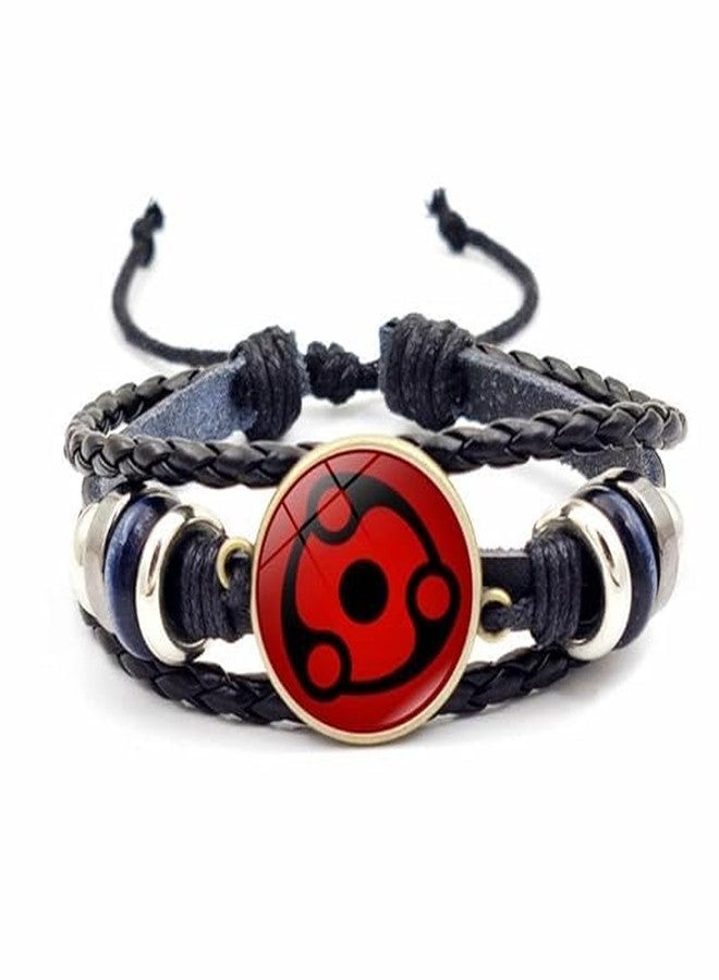 KENMA Unisex Child Anime Ninja Madara Eternal Mangekyou Cosplay Braided Leather Bracelet Sharingan Eye Bracelet (Madara Eternal Mangekyou Sharingan) - Image 1