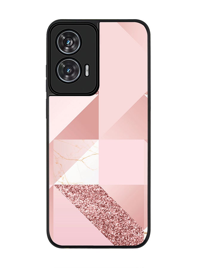 Stylizedd For Motorola Edge 50 Fusion 5G Case,Slim fit Camera Protection, Shockproof Thin Phone cover  - Marble Pink Geometric - Image 1