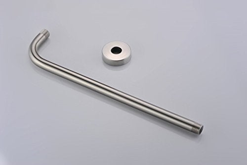 Purelux Shower Extension Extra Long Stainless Steel Shower Arm Water Outlet PJ1602 with Flange, Brushed Nickel 16 Inches - Image 2