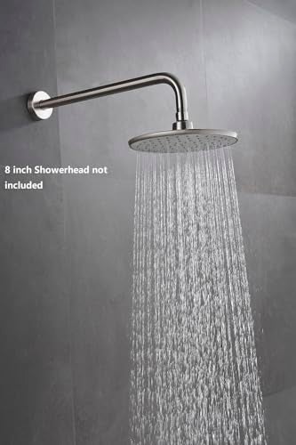 Purelux Shower Extension Extra Long Stainless Steel Shower Arm Water Outlet PJ1602 with Flange, Brushed Nickel 16 Inches - Image 5