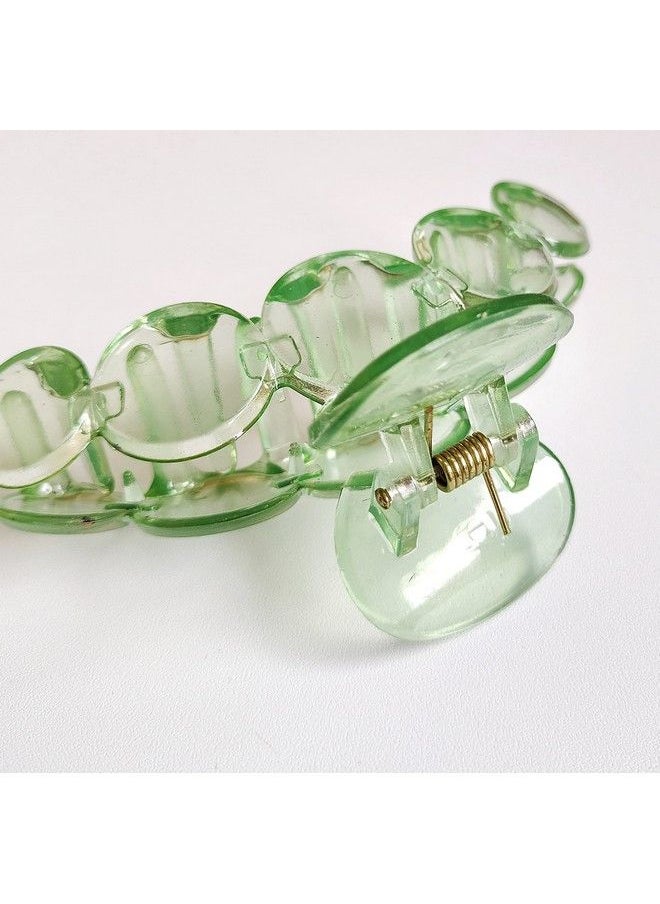 ANNACREATIONS - Fashionable Fancy Korean Stylish Large Circle Transparent Hair Clips Big Size Thick Hair On Slip Strong Hold Claw Clutches Hair Accessories For Women Girl (Pack Of 6) - Image 1