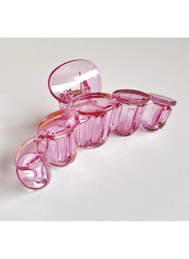 ANNACREATIONS - Fashionable Fancy Korean Stylish Large Circle Transparent Hair Clips Big Size Thick Hair On Slip Strong Hold Claw Clutches Hair Accessories For Women Girl (Pack Of 6) - Image 1