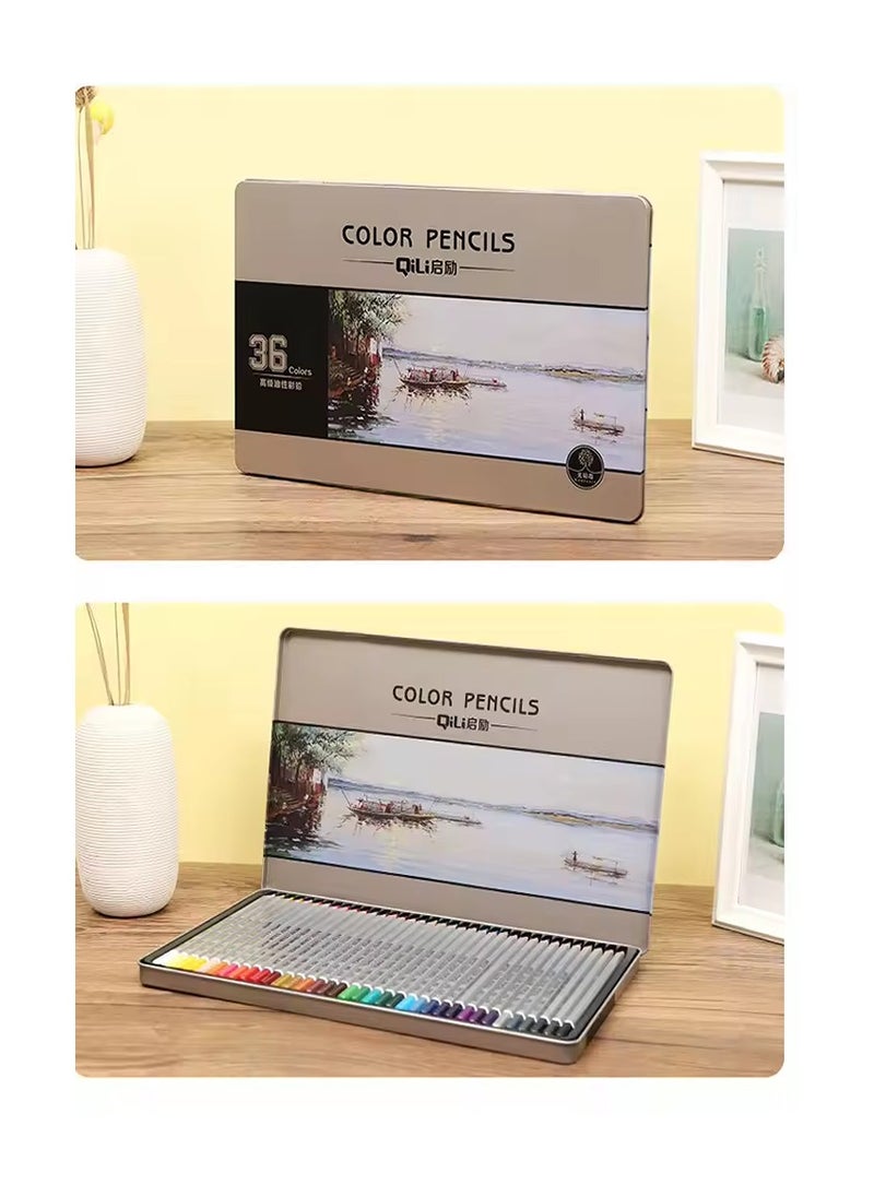 qilib 36pcs Wooden Colored -Based Colors Set.  - Image 1