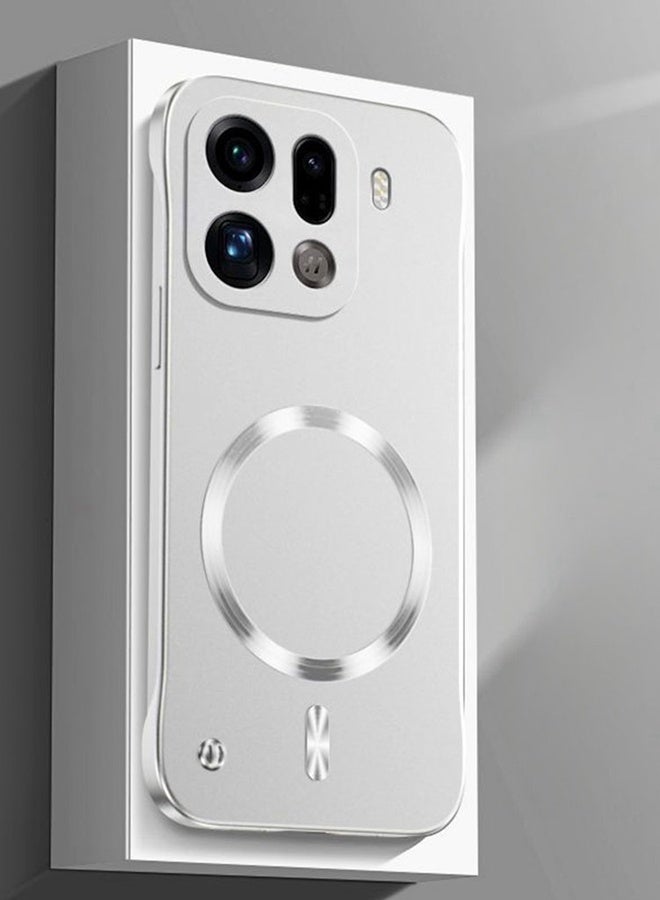 لحافظة Oppo Find X9 Pro، حماية عدسة الكاميرا، فائقة النحافة، بدون حواف، تدعم الشحن اللاسلكي، غطاء Oppo Find X9 Pro 5G واقي من الصدمات ومغناطيسي بلون موحد - Image 1