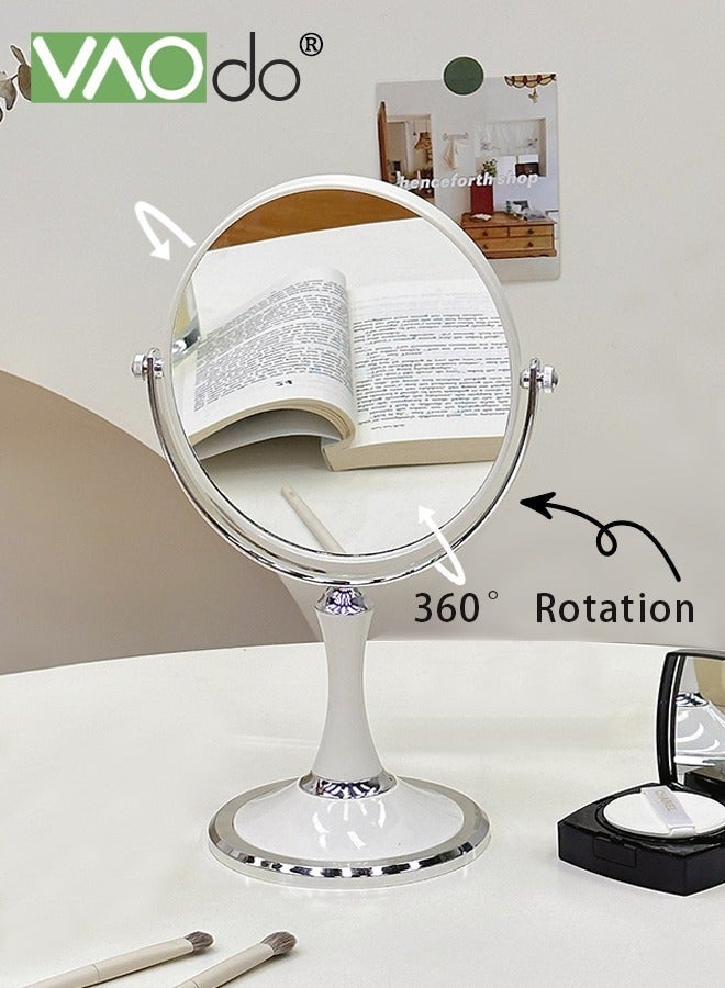 فاو دو مرآة مكياج، مرآة طاولة ذات وجهين، تصميم قابل للدوران 360 درجة، مرآة محمولة قابلة للفصل، مرآة تجميلية مكبرة - Image 2