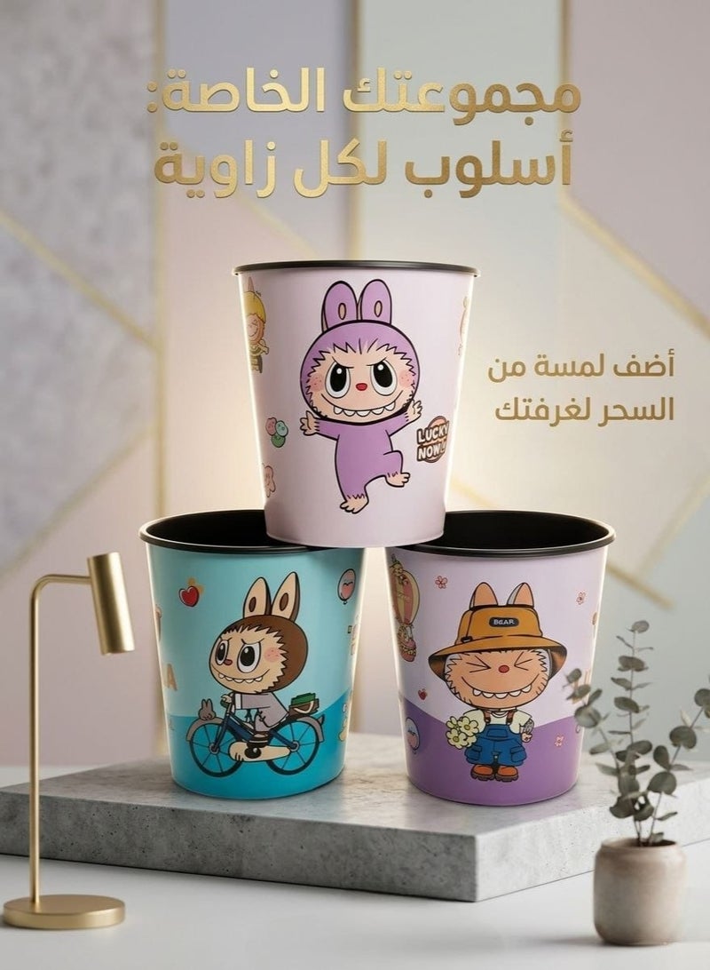 A trash can with a unique cartoon design - Image 2