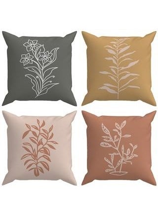 Evdeki Çarşı Evik Exotic 4-Piece Throw Pillow Case DS80  - Image 1
