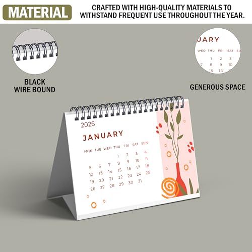 True Flair Trueflair Table Desk Calendar 2026, A5 Size, For Home And Office Use, Study Planner And Daily Tracking Organiser (Design 5) - Image 5
